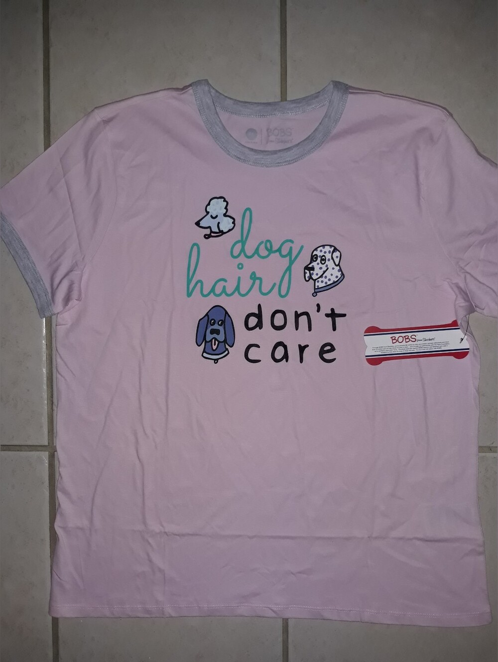 Women's BOBS Pink 'Dog Hair Don't Care' Graphic Tee